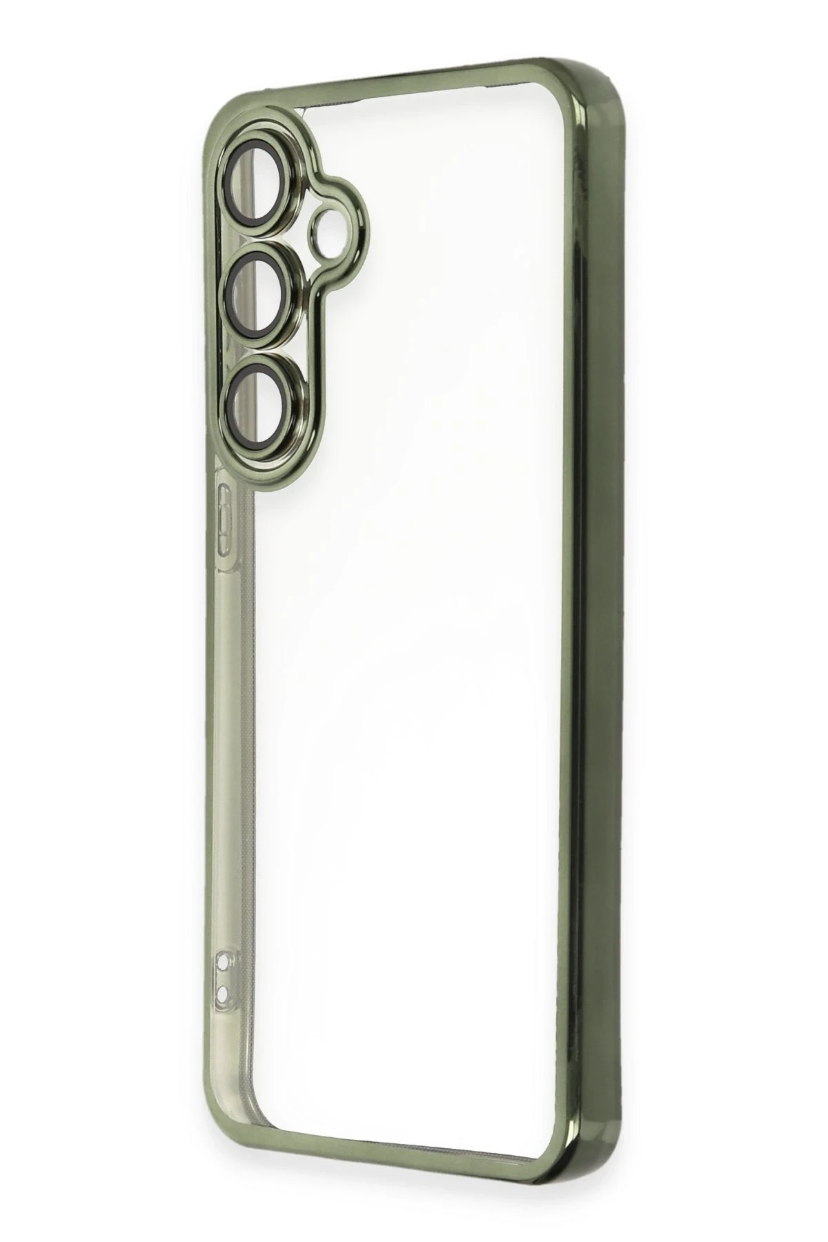 Newface Samsung Galaxy S24 FE Kılıf Razer Lensli Silikon - Yeşil