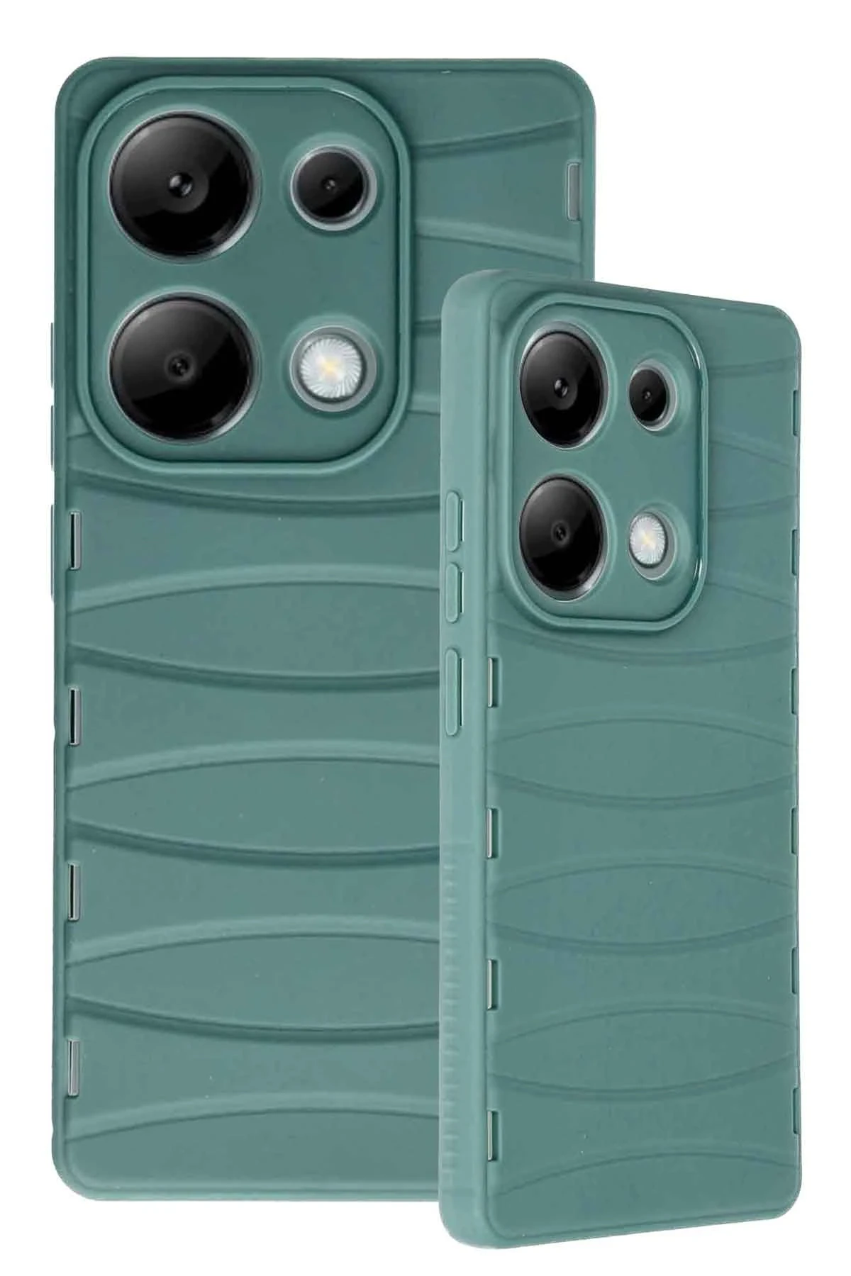 Newface Xiaomi Redmi Note 13 Pro 4G Kılıf Bibercas Silikon Kapak - Koyu Yeşil