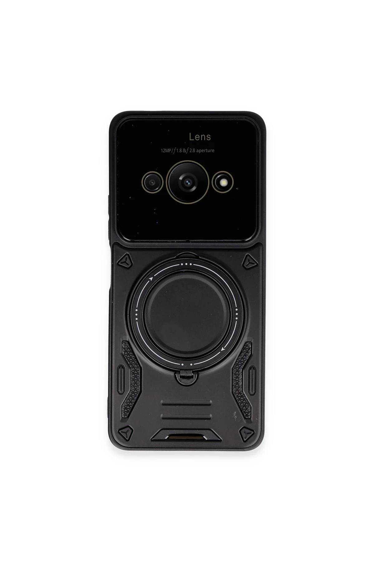 Newface Xiaomi Poco C61 Kılıf Joy Lens Standlı Kapak - Siyah