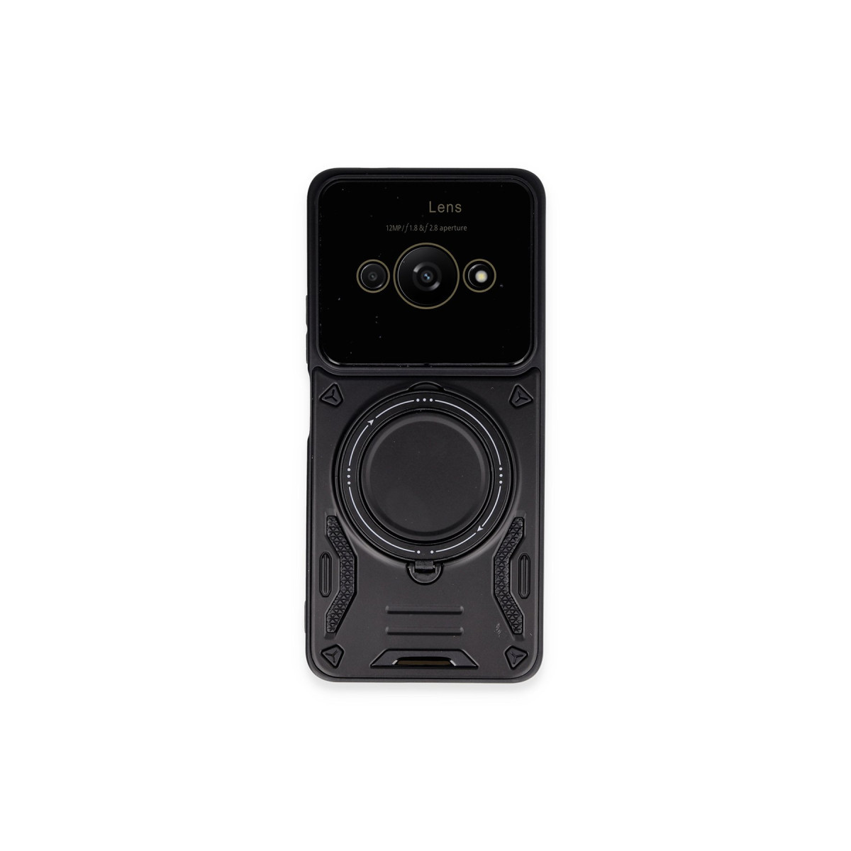 Newface Xiaomi Poco C61 Kılıf Joy Lens Standlı Kapak - Siyah — görsel 7