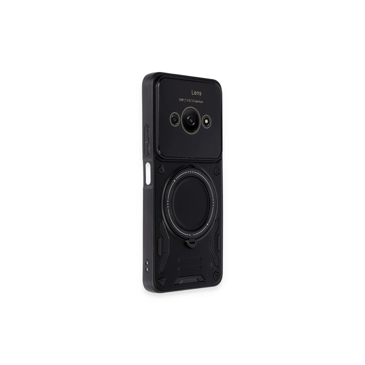 Newface Xiaomi Poco C61 Kılıf Joy Lens Standlı Kapak - Siyah — görsel 5