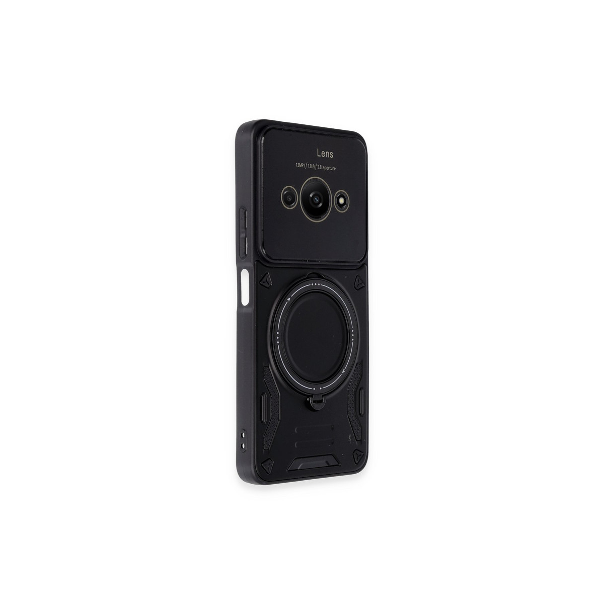 Newface Xiaomi Poco C61 Kılıf Joy Lens Standlı Kapak - Siyah — görsel 8