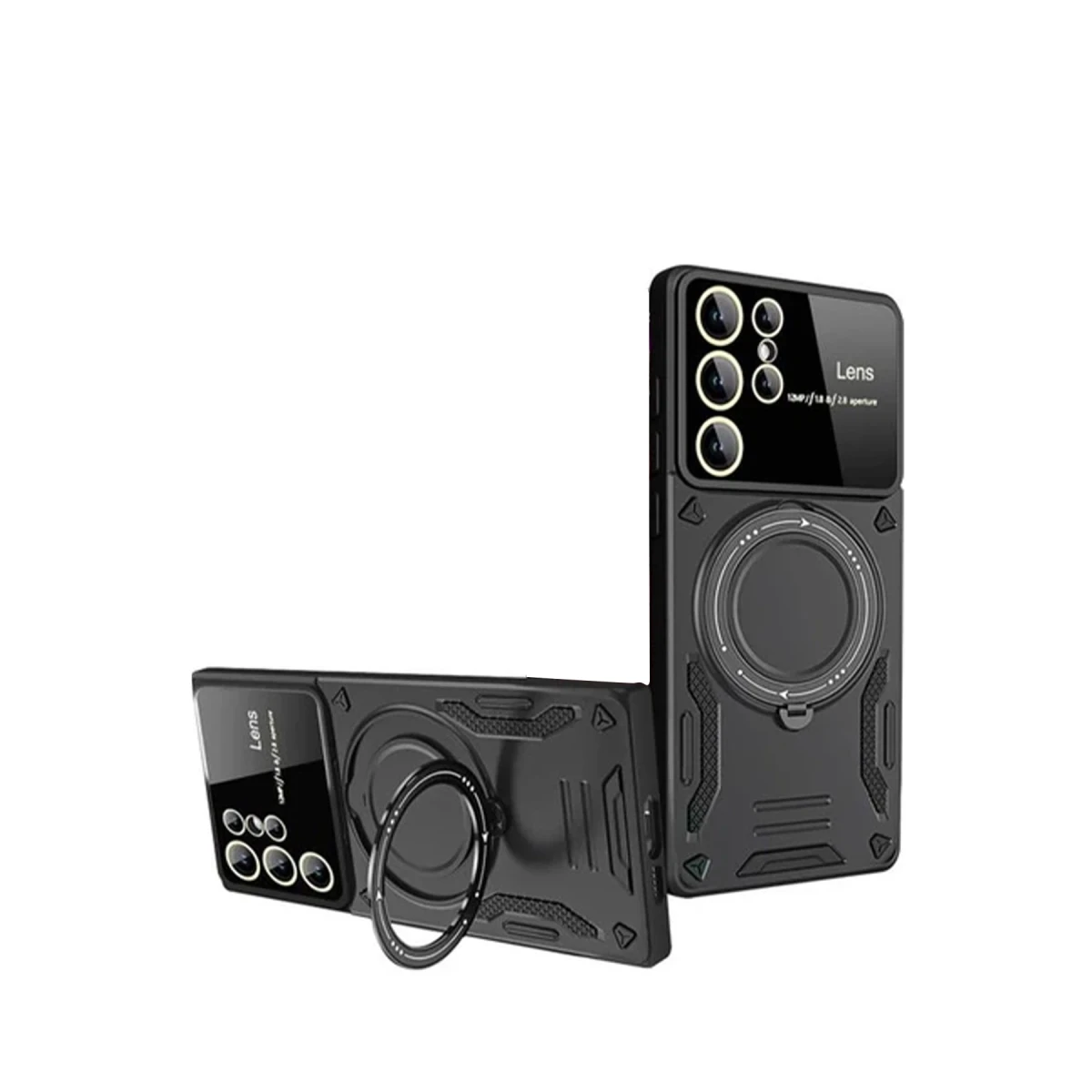 Newface Samsung Galaxy S24 Ultra Kılıf Joy Lens Standlı Kapak - Siyah — görsel 3