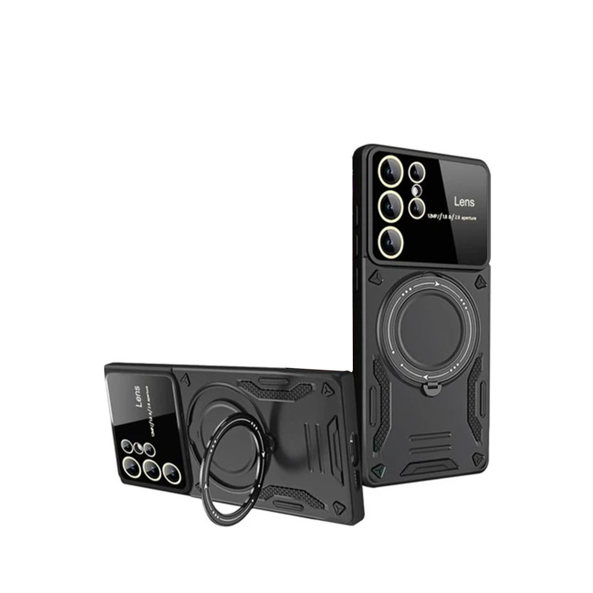 Newface Samsung Galaxy S24 Ultra Kılıf Joy Lens Standlı Kapak - Siyah — görsel 5