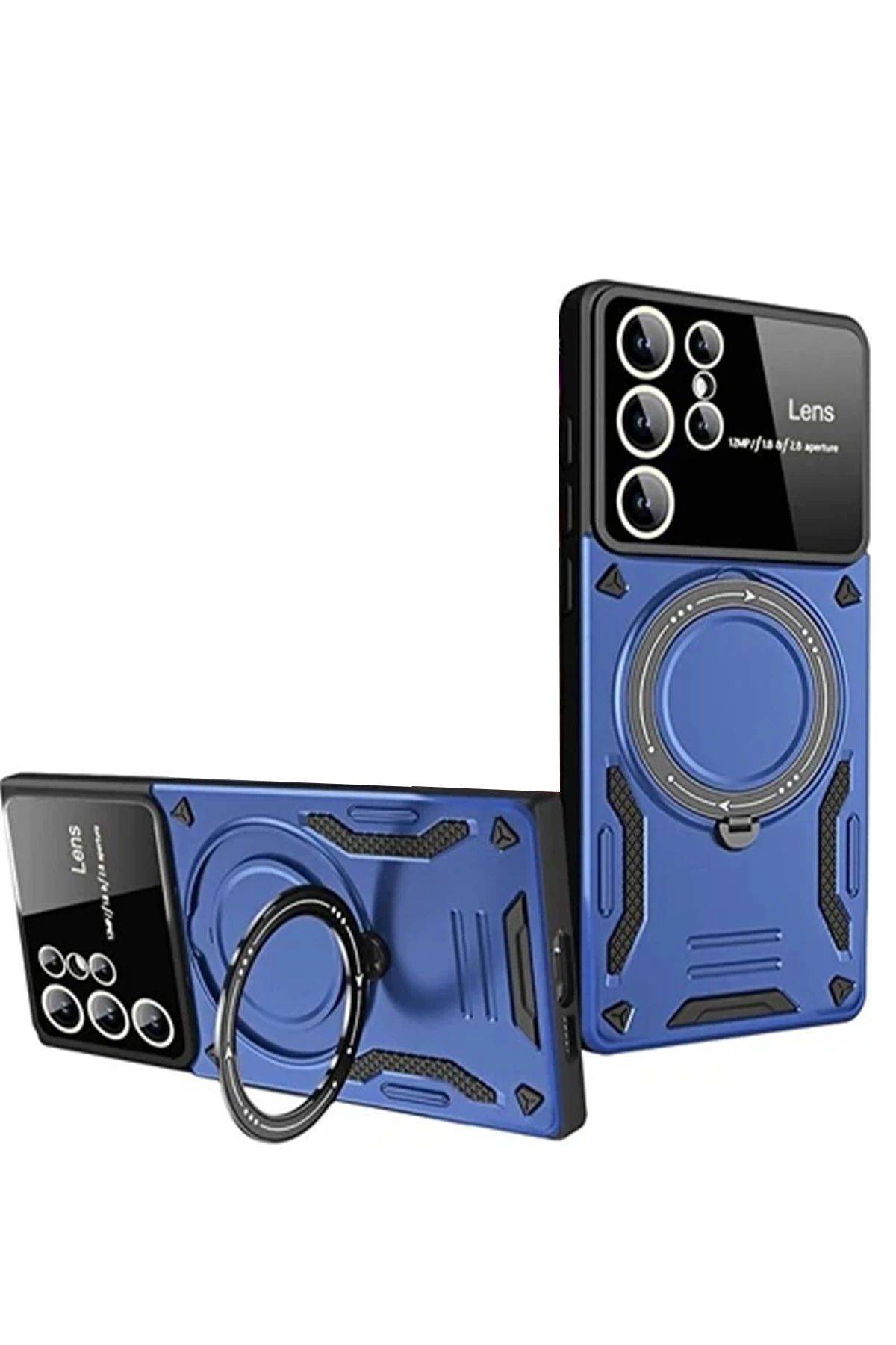 Newface Samsung Galaxy S24 Ultra Kılıf Joy Lens Standlı Kapak - Lacivert