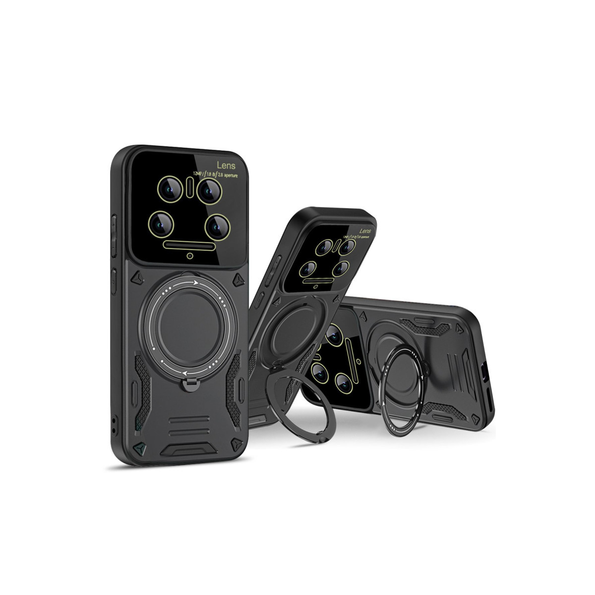 Newface Xiaomi Mi 14 Ultra Kılıf Joy Lens Standlı Kapak - Siyah — görsel 11