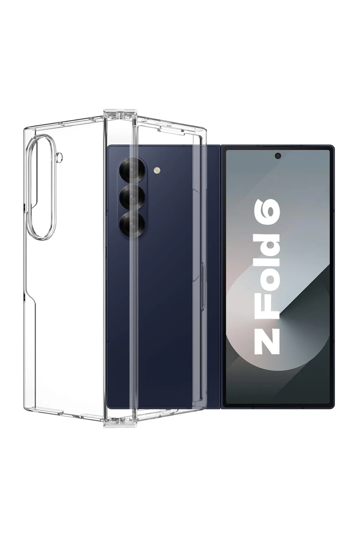Newface Samsung Galaxy Z Fold 6 Kılıf Pc Sert Şeffaf Kapak - Şeffaf