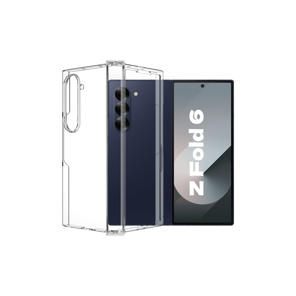 Newface Samsung Galaxy Z Fold 6 Kılıf Pc Sert Şeffaf Kapak - Şeffaf — görsel 5