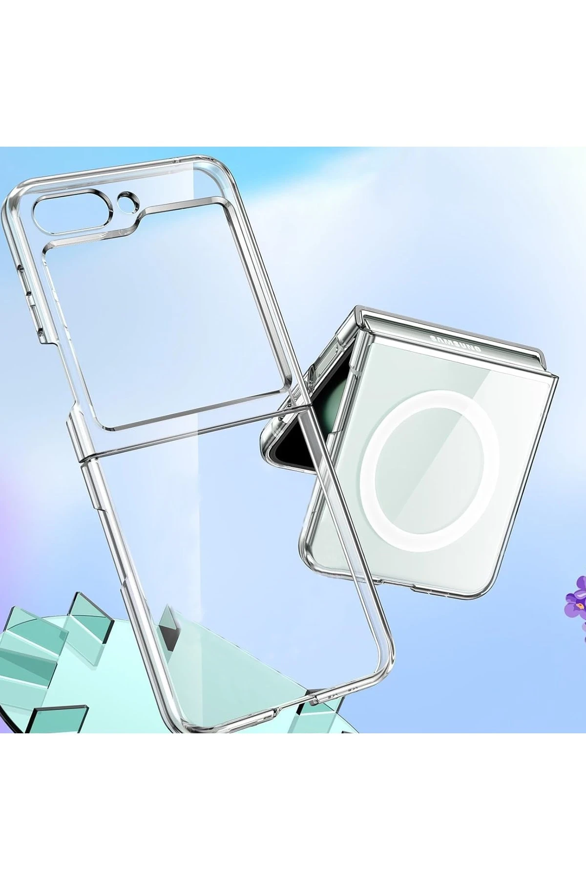 Newface Samsung Galaxy Z Flip 6 Kılıf Pc Sert Şeffaf Kapak - Şeffaf — görsel 2