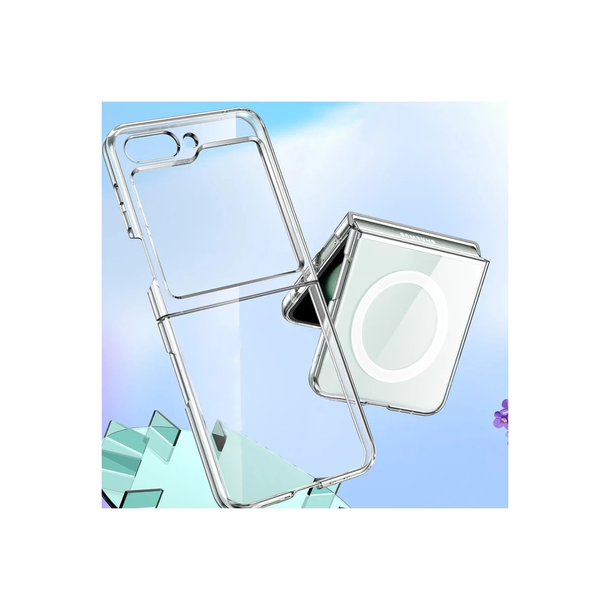 Newface Samsung Galaxy Z Flip 6 Kılıf Pc Sert Şeffaf Kapak - Şeffaf — görsel 4