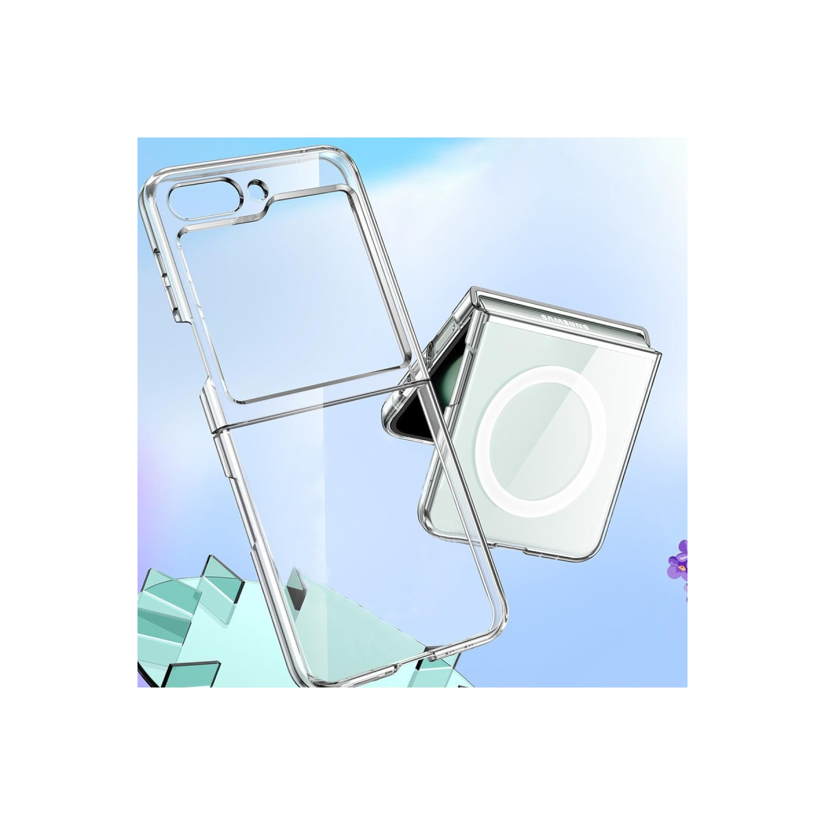 Newface Samsung Galaxy Z Flip 6 Kılıf Pc Sert Şeffaf Kapak - Şeffaf — görsel 6