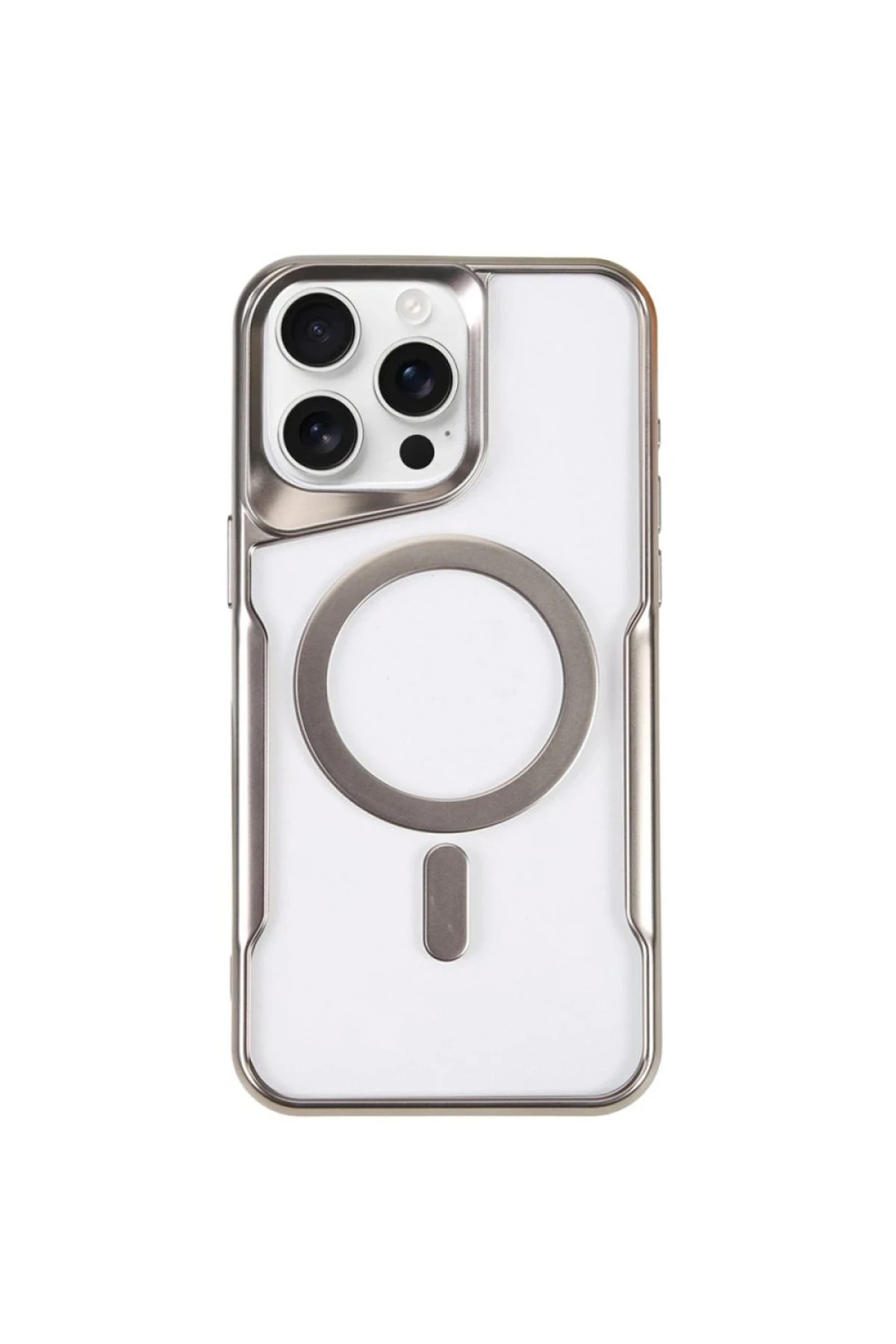 Newface iPhone 14 Pro Kılıf Boyi Magsafe Silikon Kapak - Gümüş