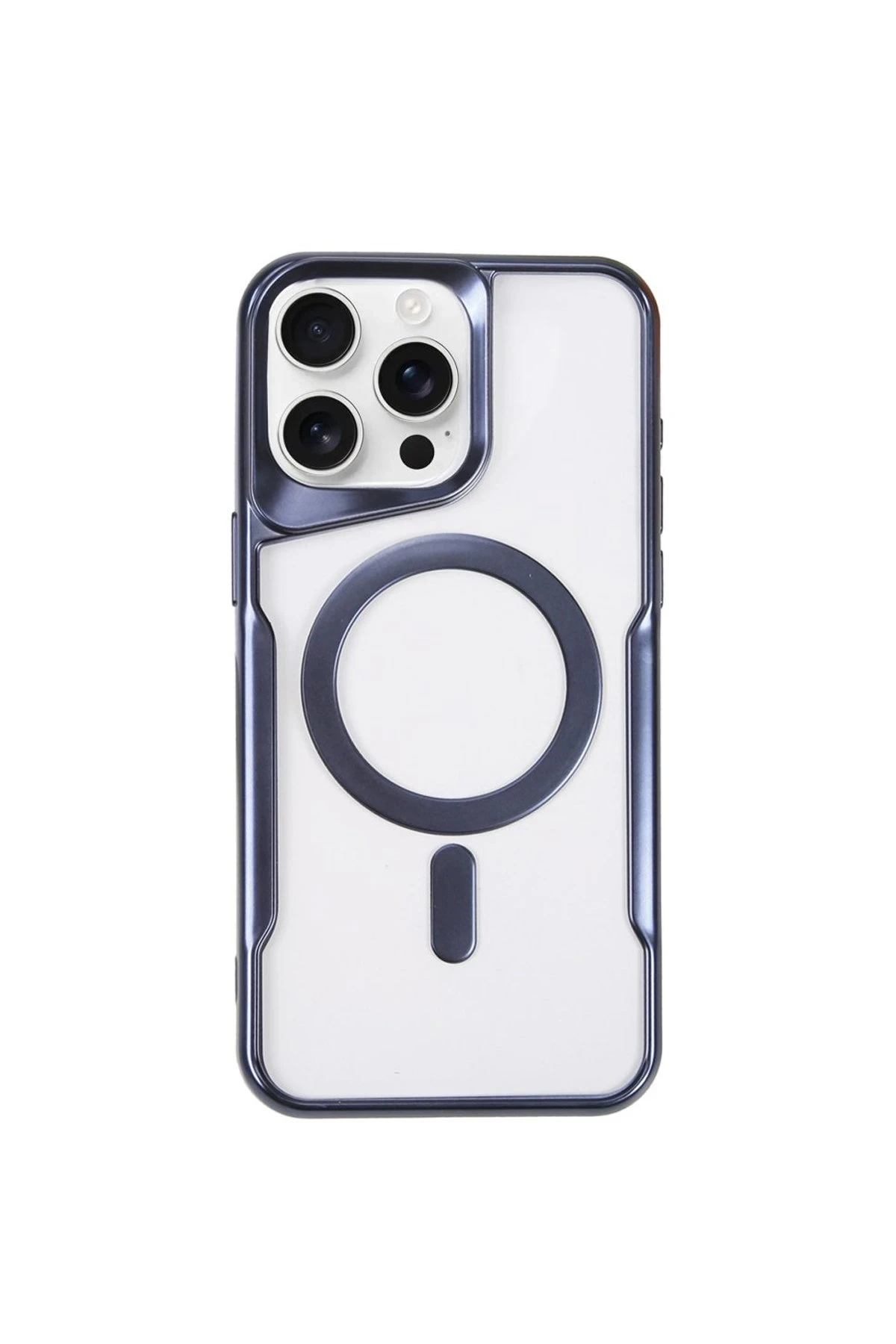 Newface iPhone 15 Pro Kılıf Boyi Magsafe Silikon Kapak - Lacivert