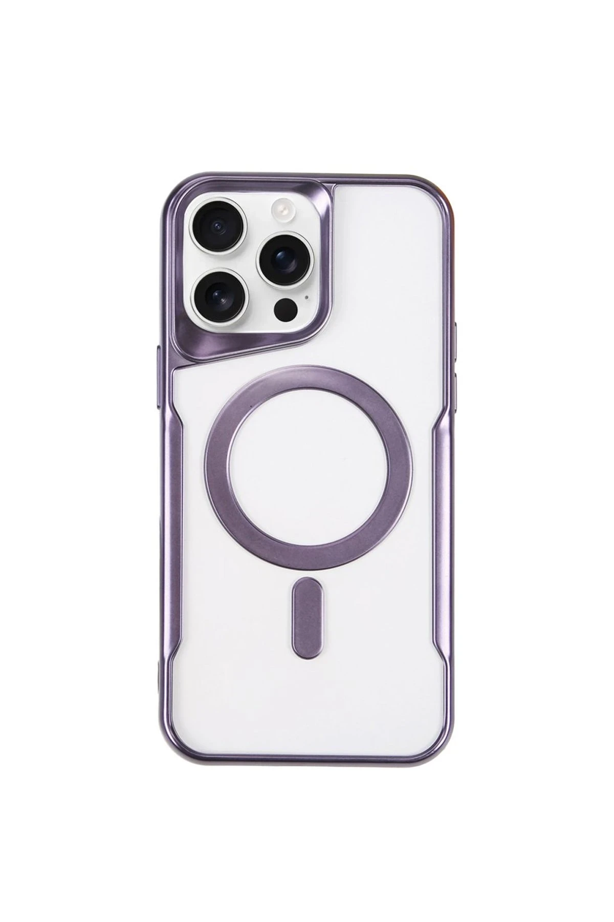 Newface iPhone 15 Pro Max Kılıf Boyi Magsafe Silikon Kapak - Derin Mor