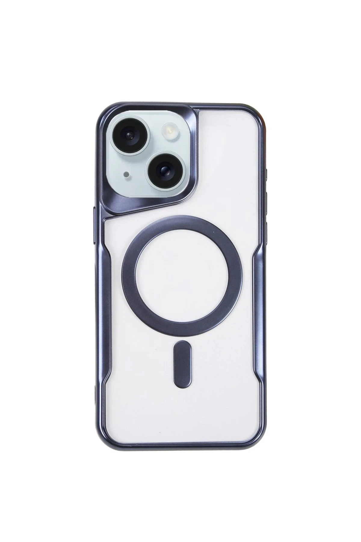 Newface iPhone 15 Plus Kılıf Boyi Magsafe Silikon Kapak - Lacivert