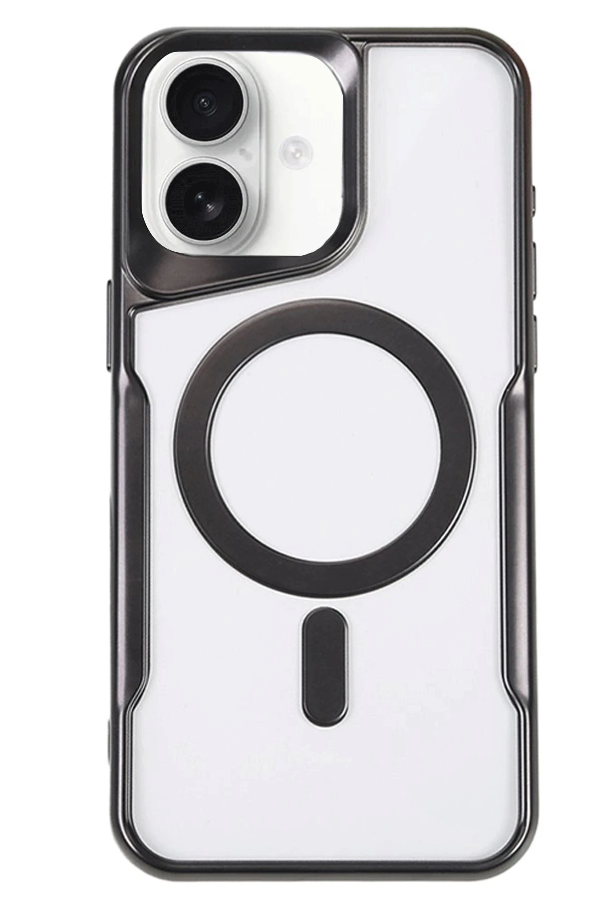 Newface iPhone 16 Plus Kılıf Boyi Magsafe Silikon Kapak - Siyah