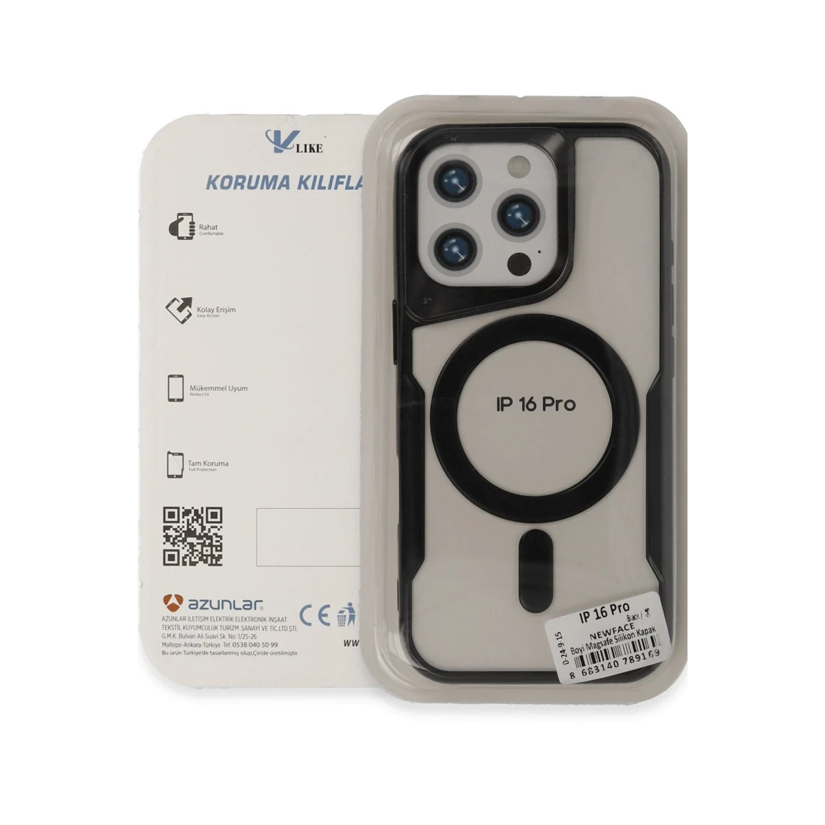 Newface Apple iPhone 16 Pro Kılıf Boyi Magsafe Silikon Kapak - Siyah — görsel 6