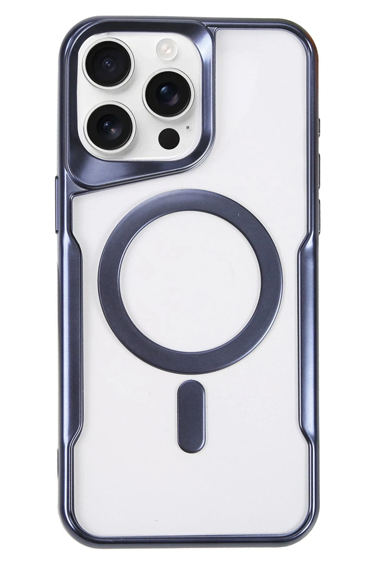 Newface iPhone 16 Pro Kılıf Boyi Magsafe Silikon Kapak - Lacivert