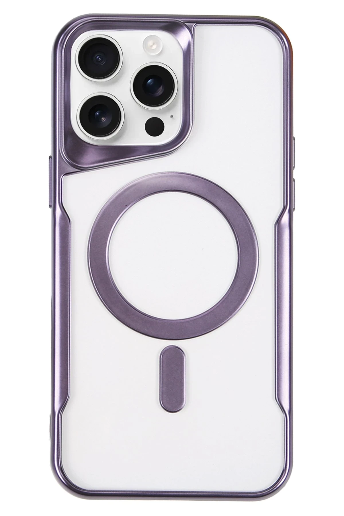 Newface iPhone 16 Pro Kılıf Boyi Magsafe Silikon Kapak - Derin Mor