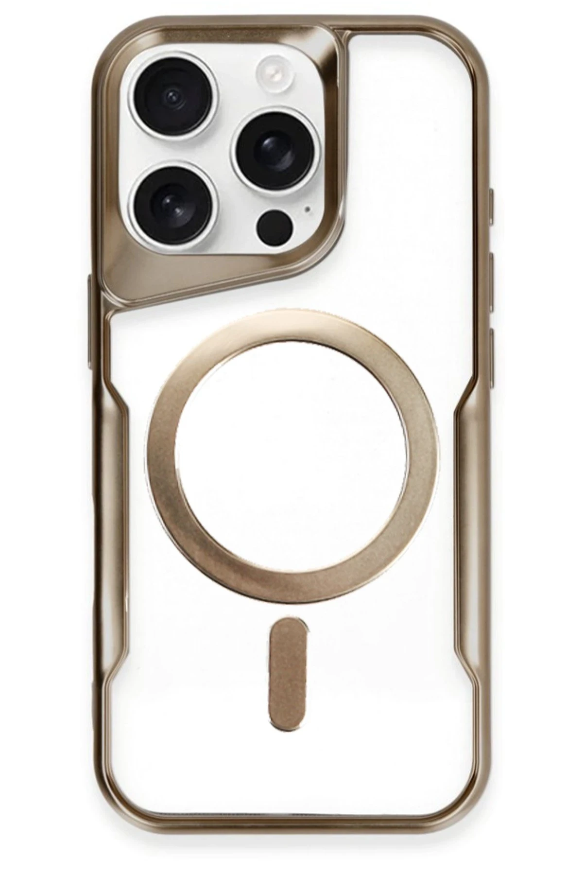 Newface iPhone 16 Pro Max Kılıf Boyi Magsafe Silikon Kapak - Kahverengi