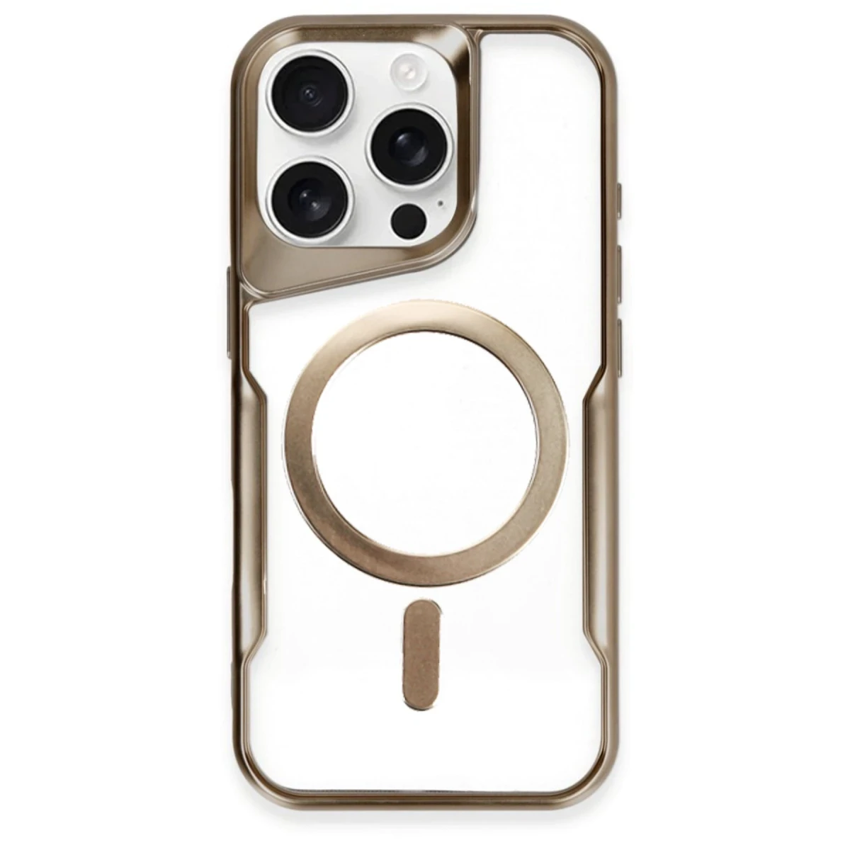 Newface Apple iPhone 16 Pro Max Kılıf Boyi Magsafe Silikon Kapak - Kahverengi