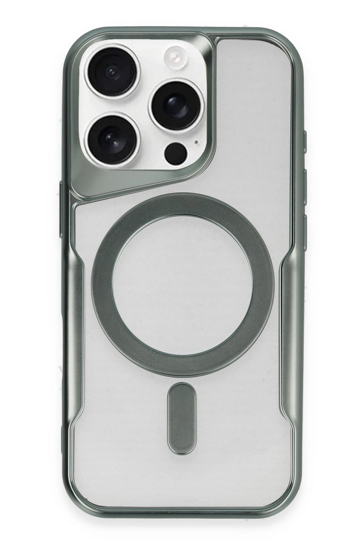 Newface iPhone 16 Pro Max Kılıf Boyi Magsafe Silikon Kapak - Yeşil