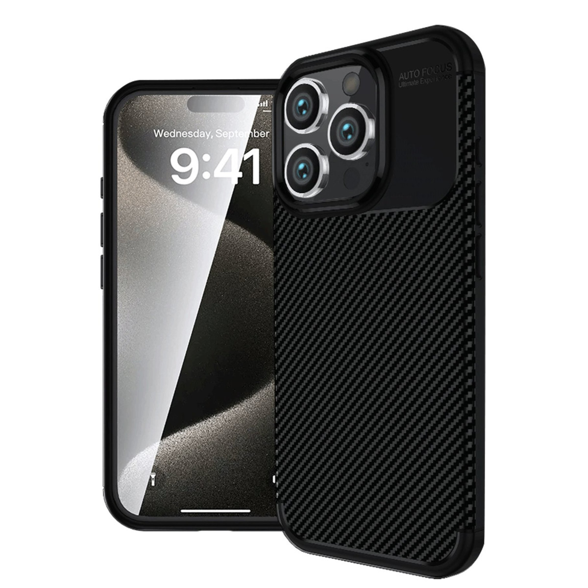 Newface Apple iPhone 16 Pro Max Kılıf Auto Focus Karbon Kapak - Siyah — görsel 11