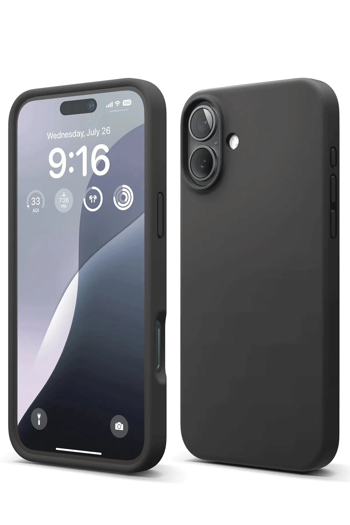 Newface iPhone 16 Plus Kılıf Nano içi Kadife Silikon - Siyah