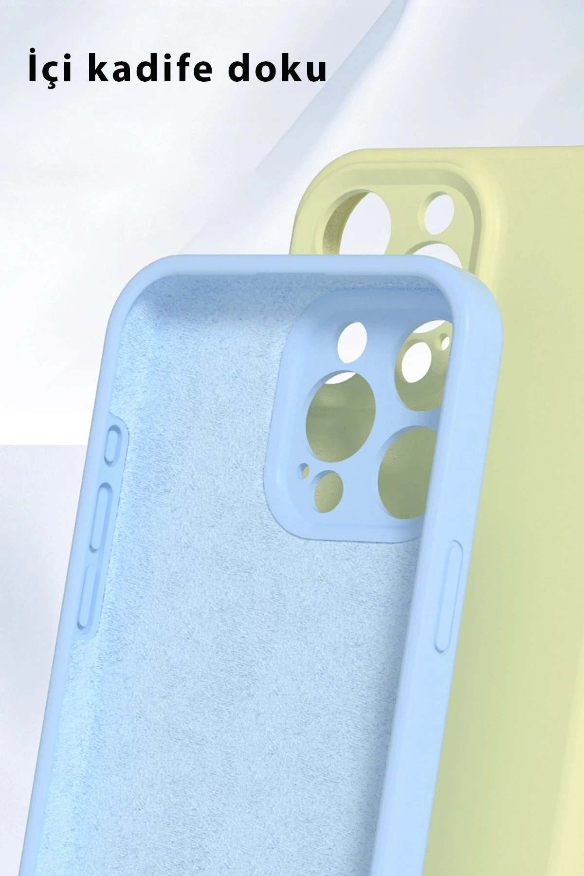 Newface iPhone 16 Pro Kılıf Nano içi Kadife Silikon - Mavi