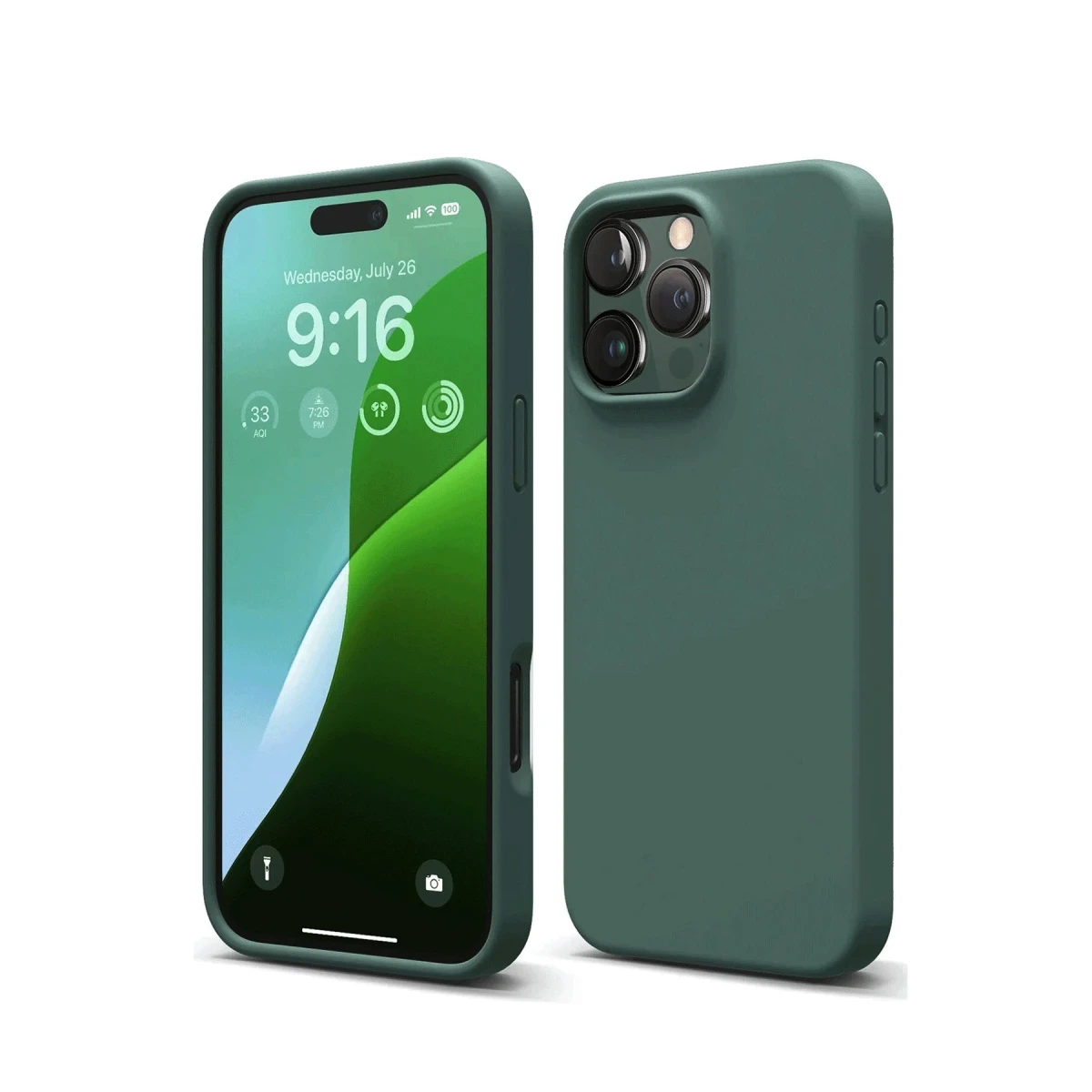 Newface Apple iPhone 16 Pro Kılıf Nano içi Kadife Silikon - Koyu Yeşil