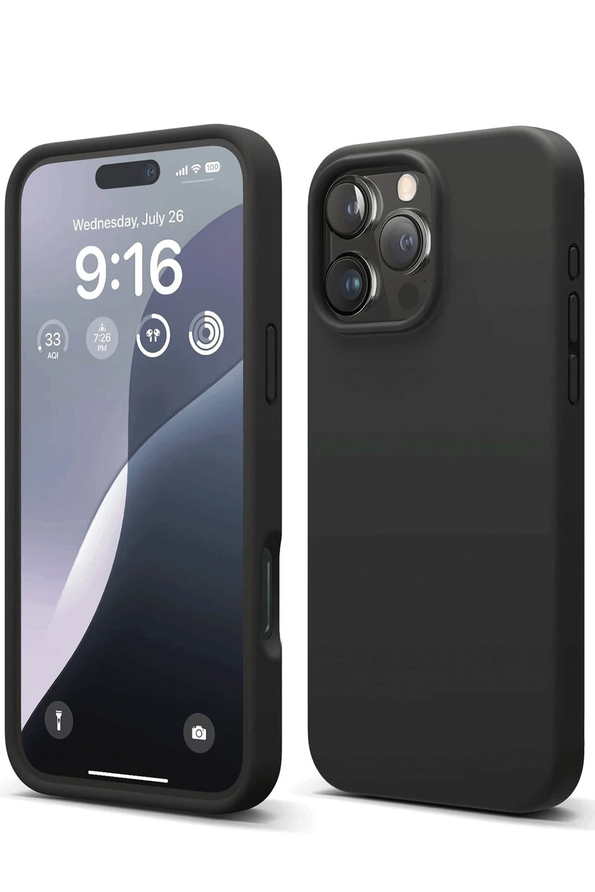 Newface iPhone 16 Pro Max Kılıf Nano içi Kadife Silikon - Siyah