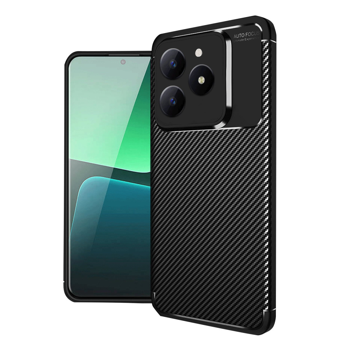 Newface Realme C61 Kılıf Auto Focus Karbon Kapak - Siyah — görsel 9