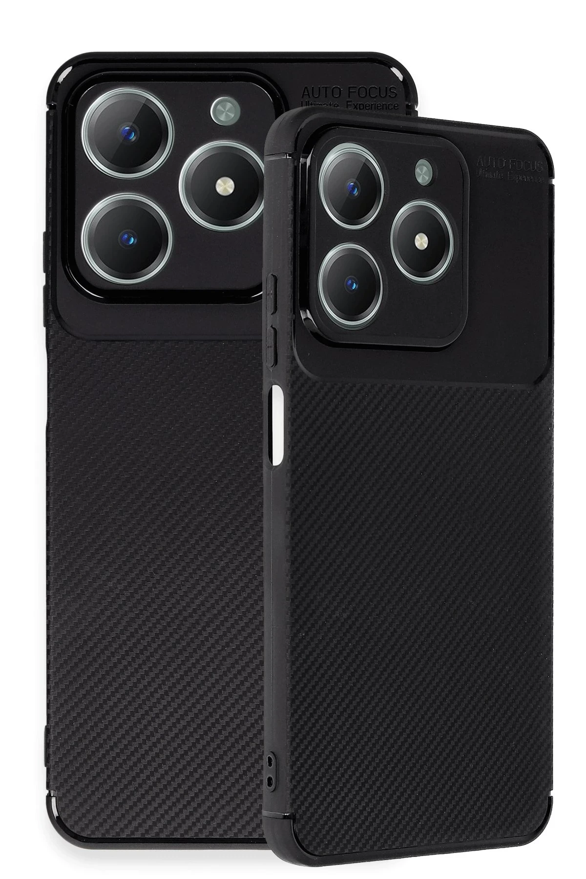 Newface Realme C61 Kılıf Auto Focus Karbon Kapak - Siyah — görsel 3