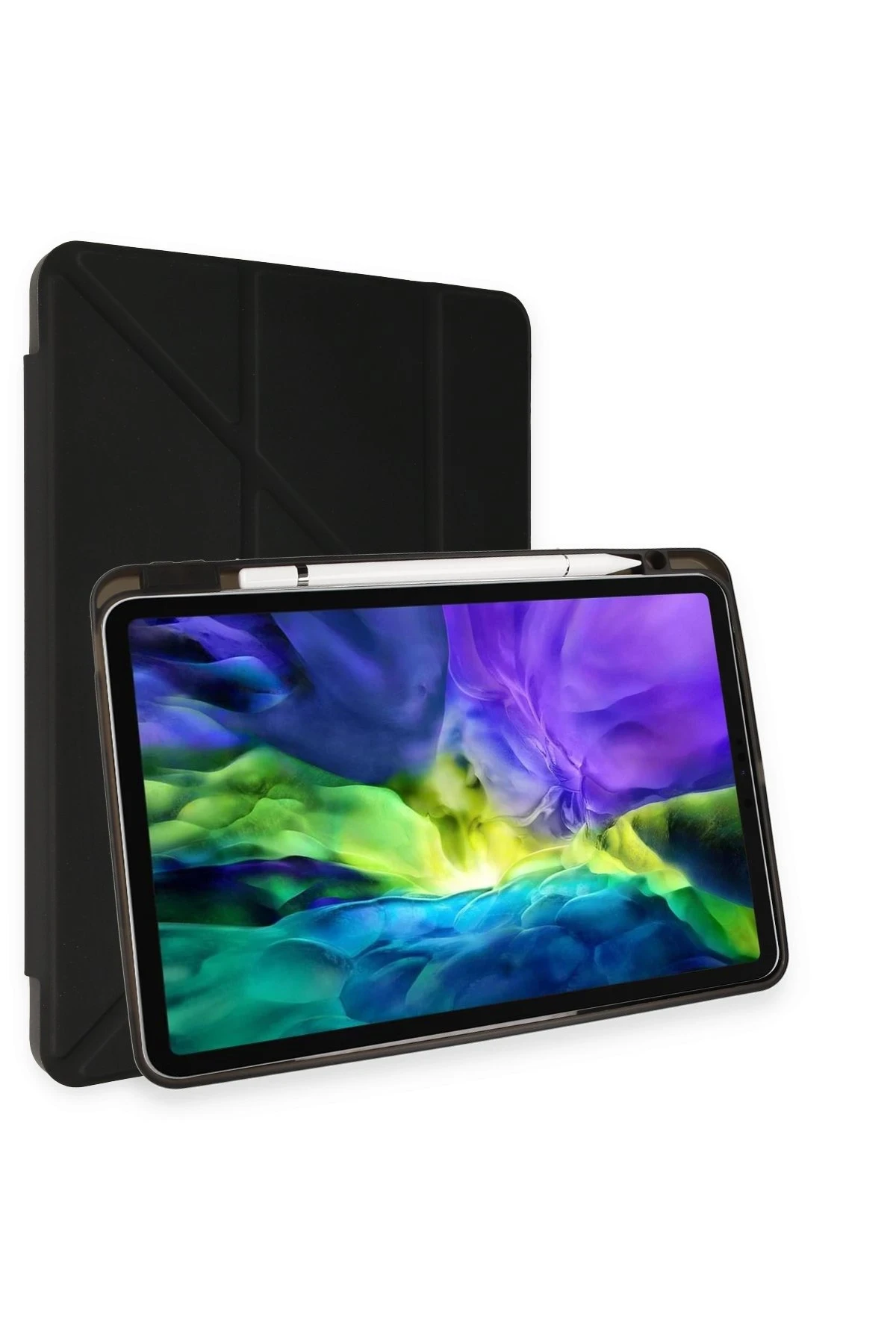 Newface Apple iPad Pro 13 (2024) Kılıf Kalemlikli Mars Tablet Kılıfı - Siyah