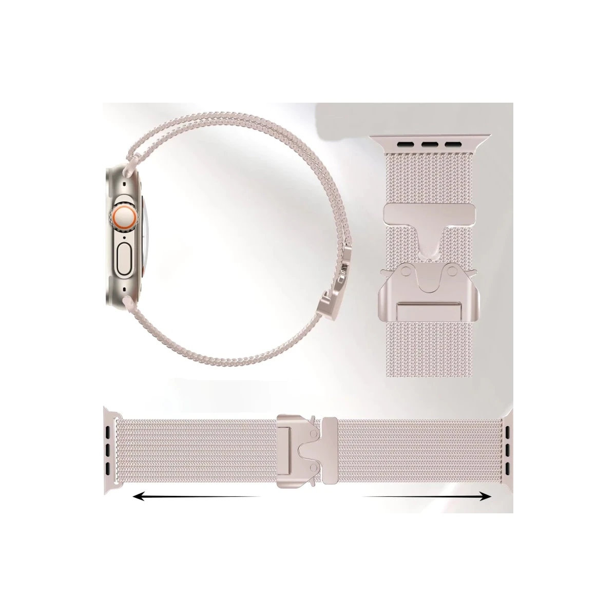 Newface Apple Watch 42mm Milano Metal Kordon - Siyah — görsel 4