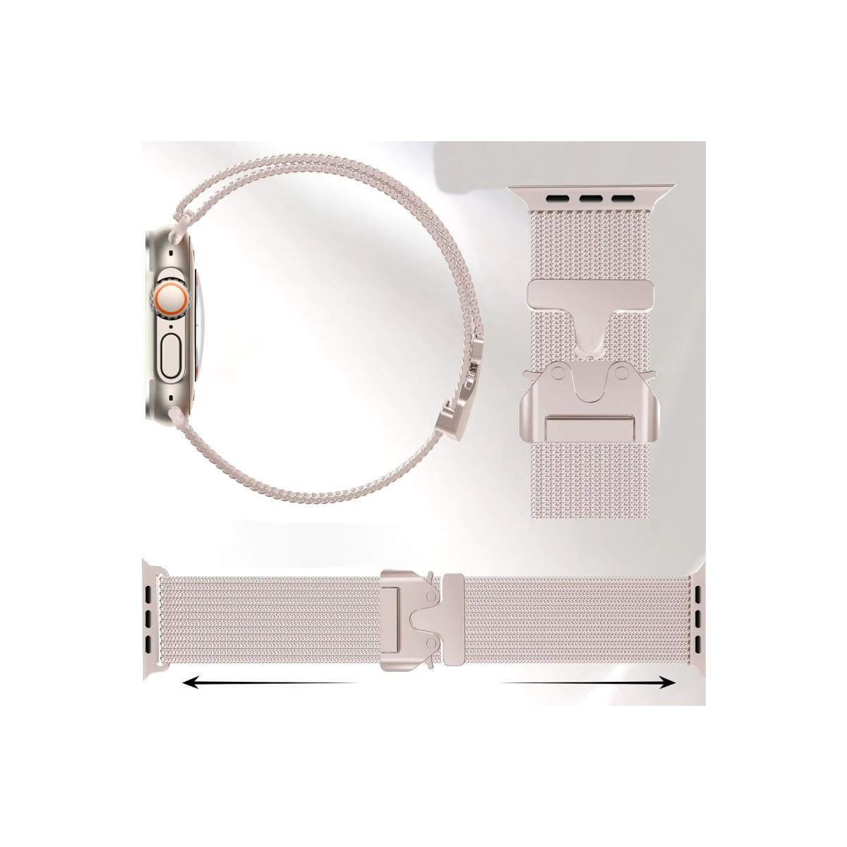 Newface Apple Watch 42mm Milano Metal Kordon - Siyah — görsel 6