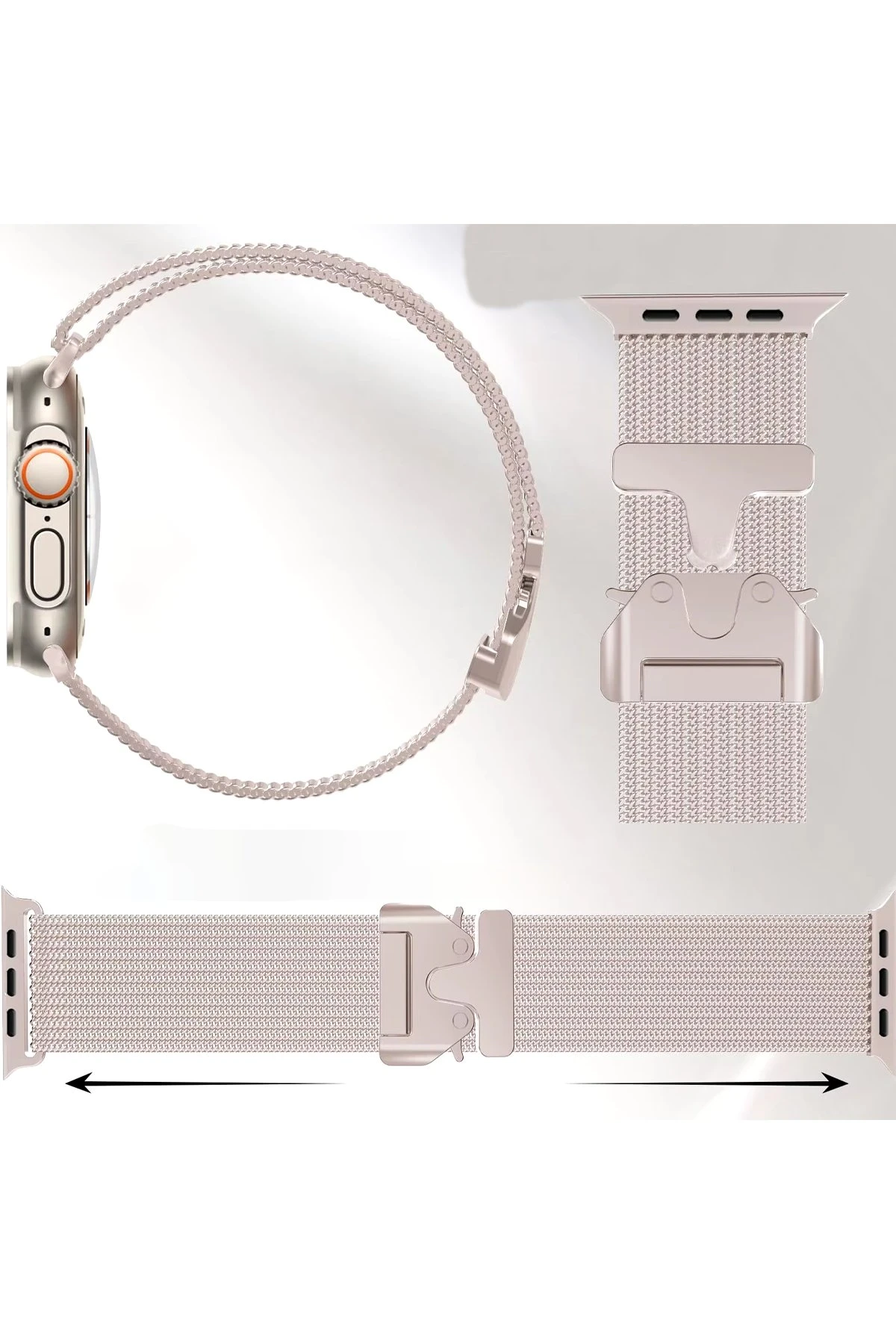 Newface Apple Watch 42mm Milano Metal Kordon - Desert