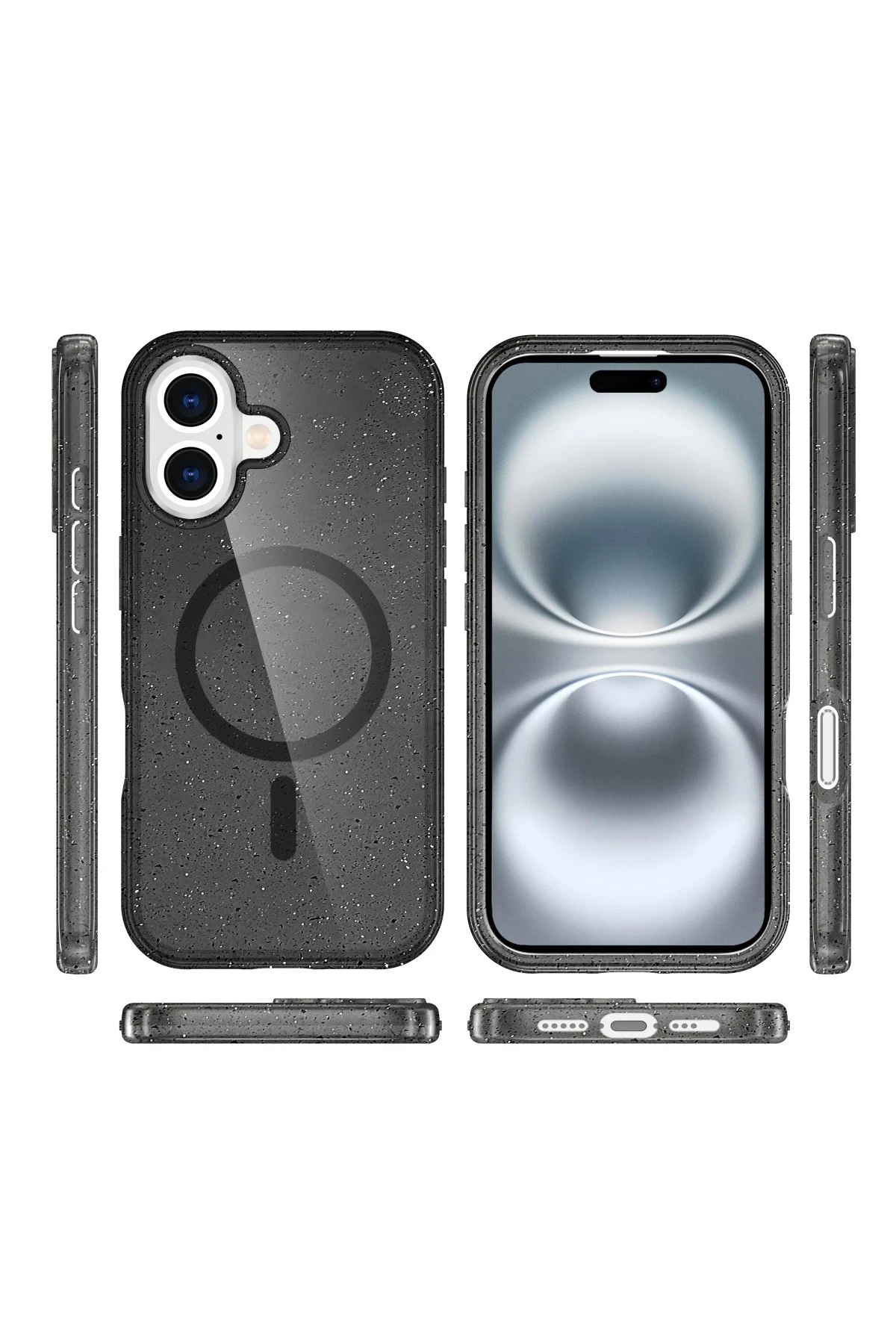 Newface iPhone 16 Plus Kılıf Glow Magsafe Kapak - Siyah