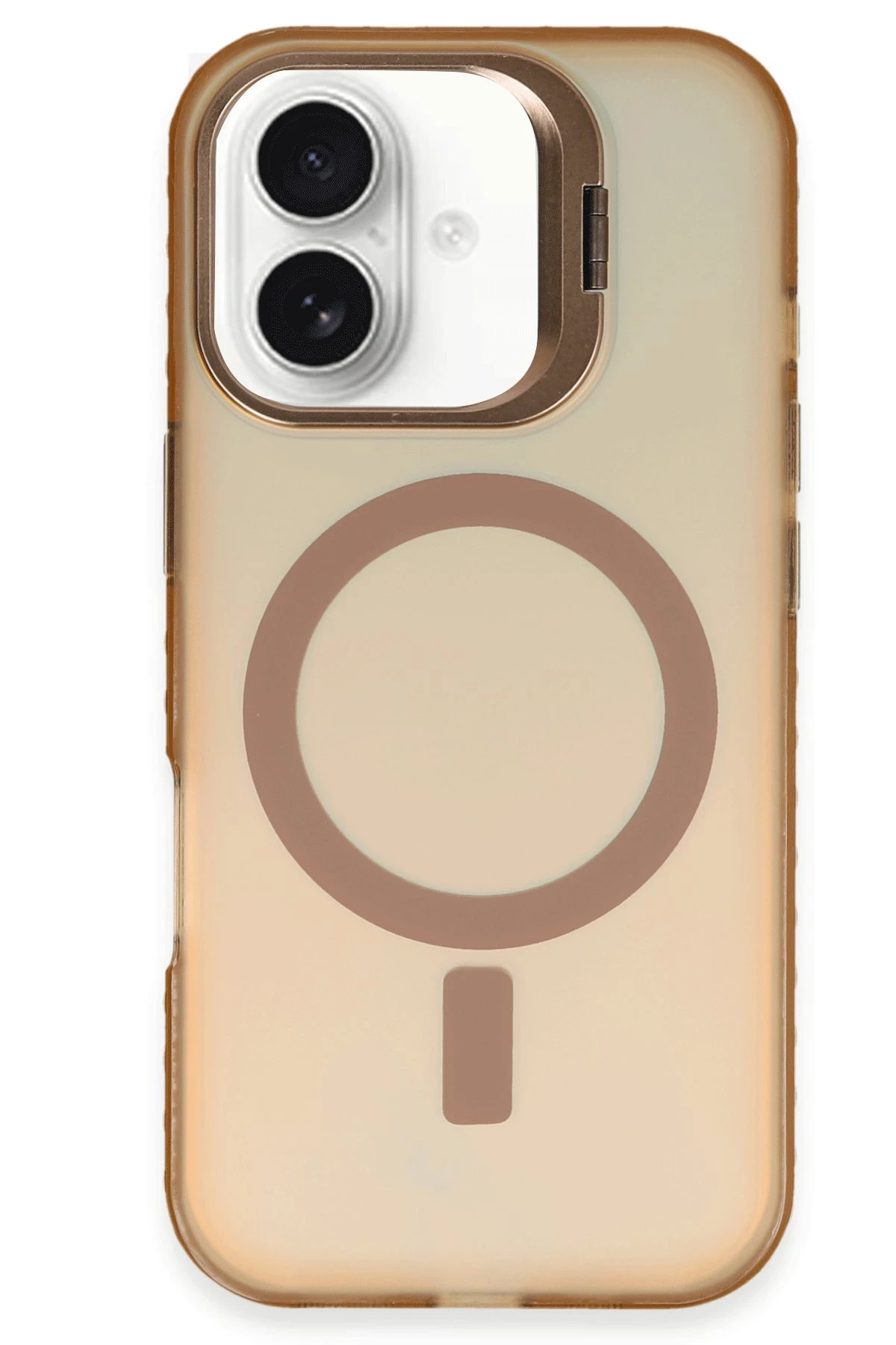 Newface Apple iPhone 16 Plus Kılıf Primera Magsafe Standlı Kapak - Gold