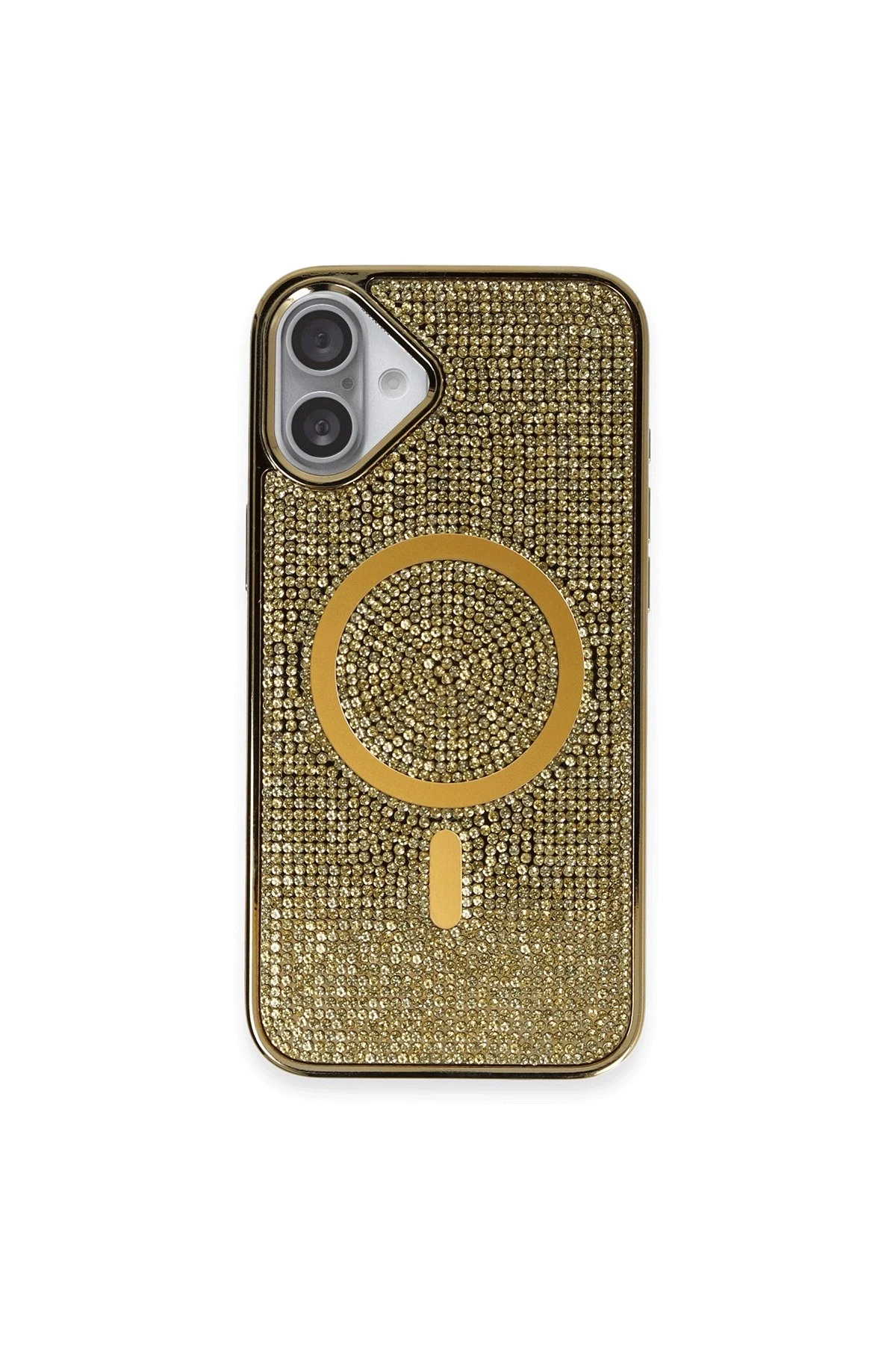 Newface iPhone 16 Plus Kılıf Diamond Magsafe Kapak - Gold