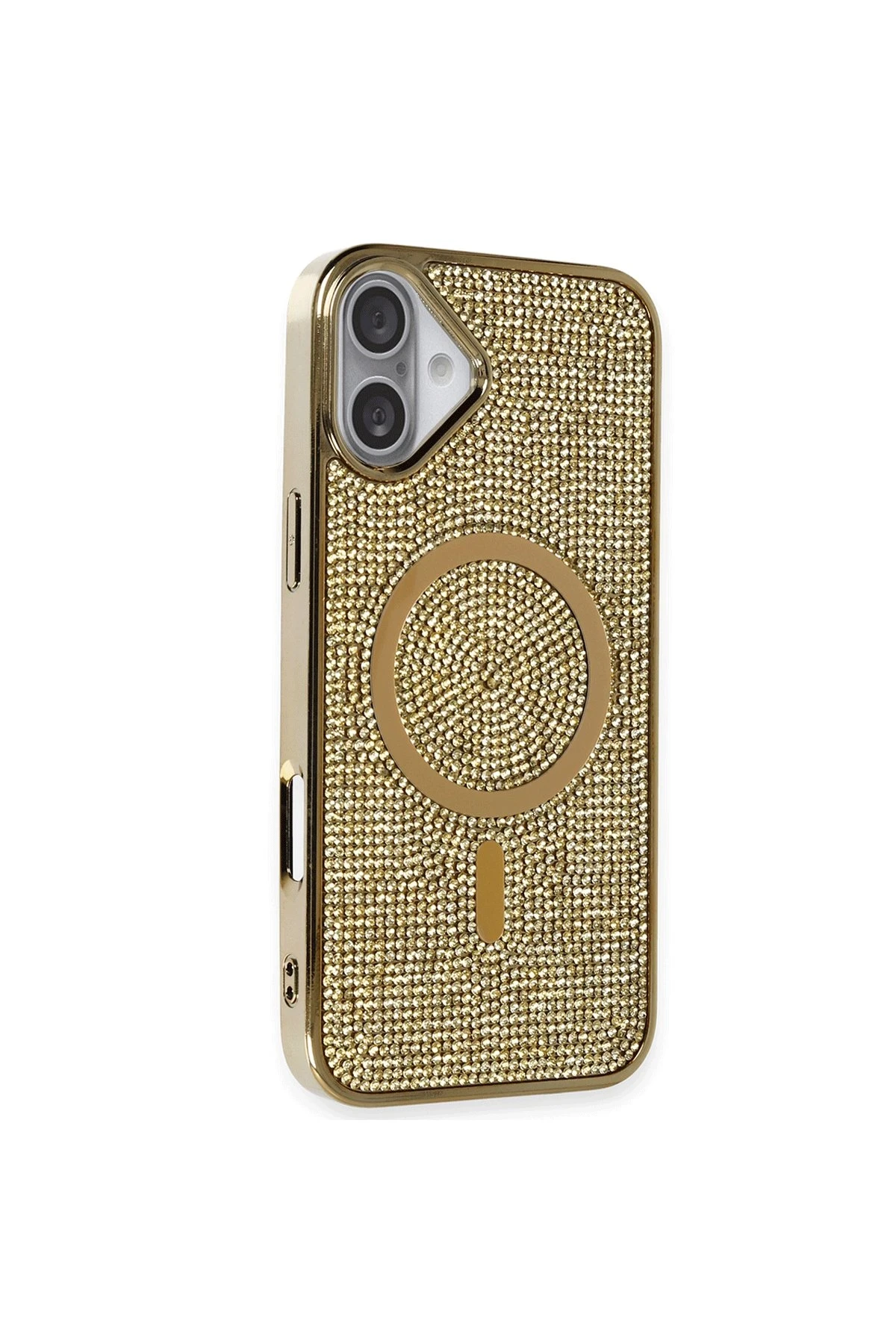 Newface iPhone 16 Plus Kılıf Diamond Magsafe Kapak - Gold