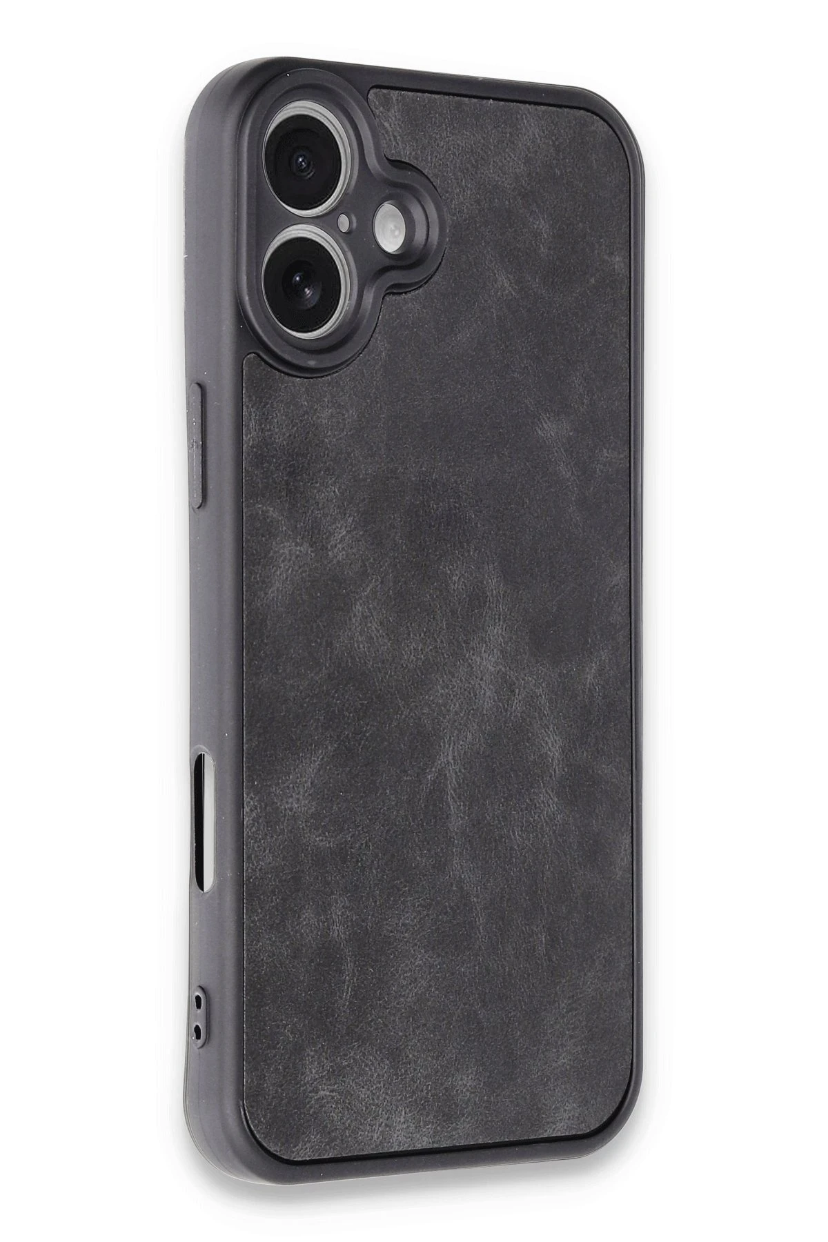 Newface iPhone 16 Plus Kılıf Aras Deri Kapak - Siyah