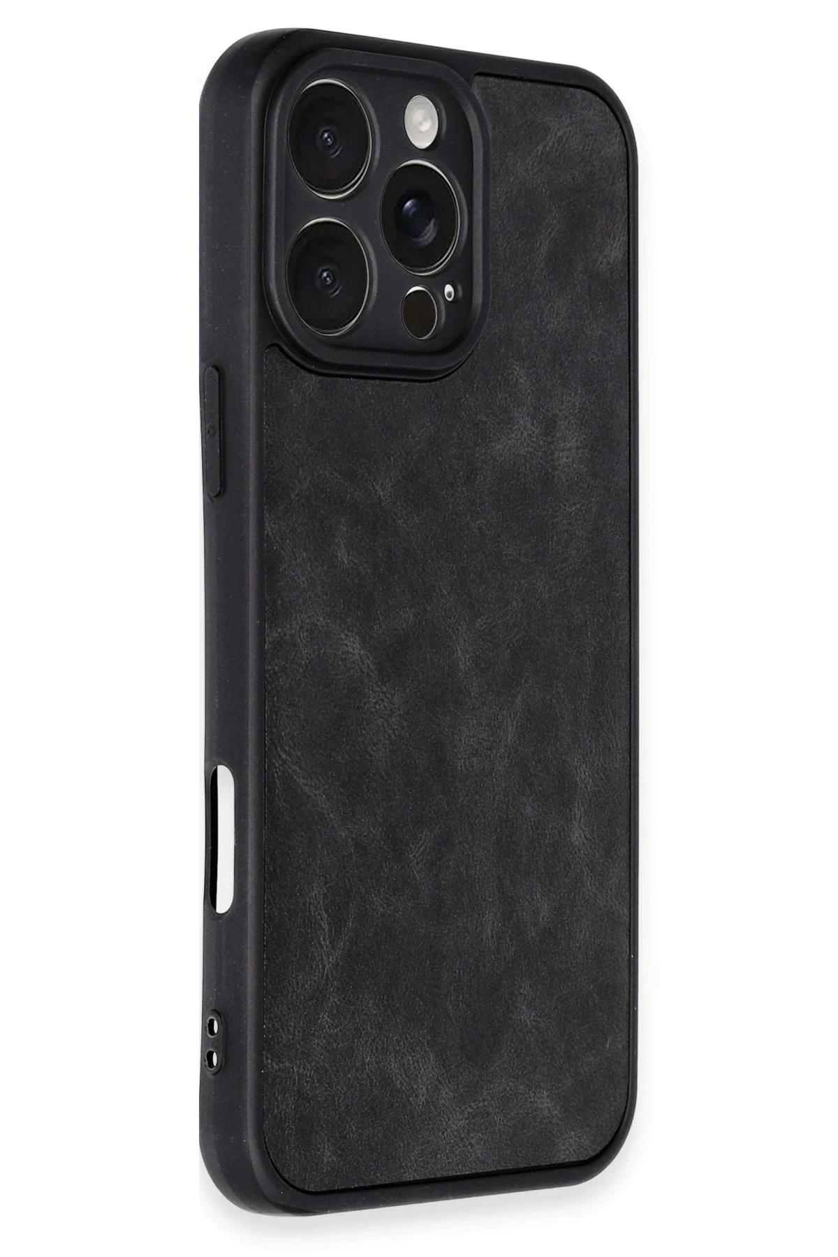 Newface iPhone 16 Pro Kılıf Aras Deri Kapak - Siyah