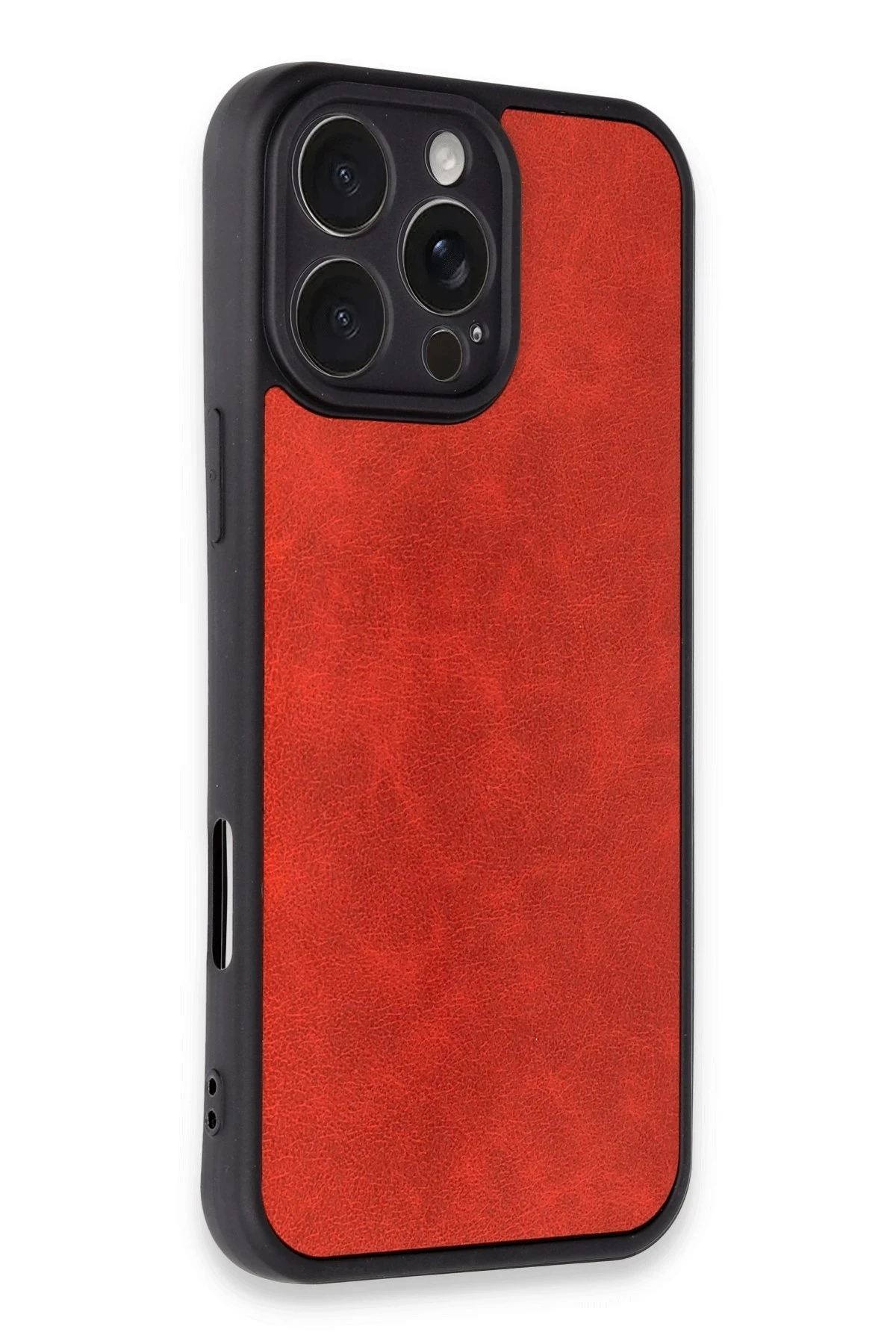 Newface iPhone 16 Pro Kılıf Aras Deri Kapak - Kırmızı