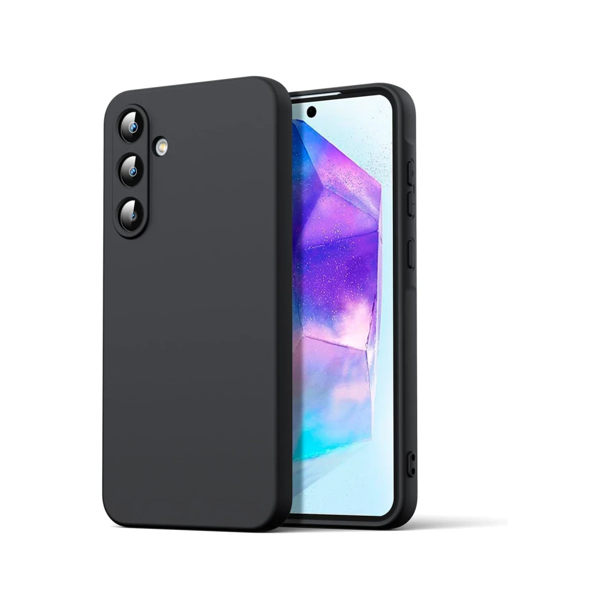 Newface Samsung Galaxy A16 5G Kılıf Nano içi Kadife Silikon - Siyah — görsel 2