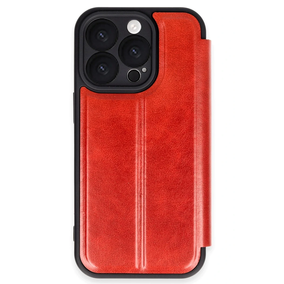 Newface Apple iPhone 16 Pro Kılıf Flip Cover - Kırmızı