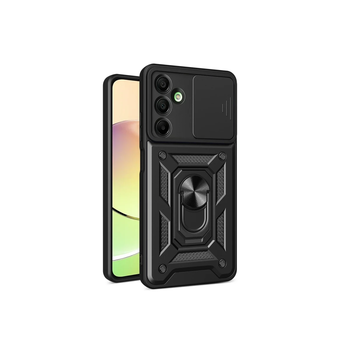 Newface Samsung Galaxy A16 5G Kılıf Pars Lens Yüzüklü Silikon - Siyah — görsel 4