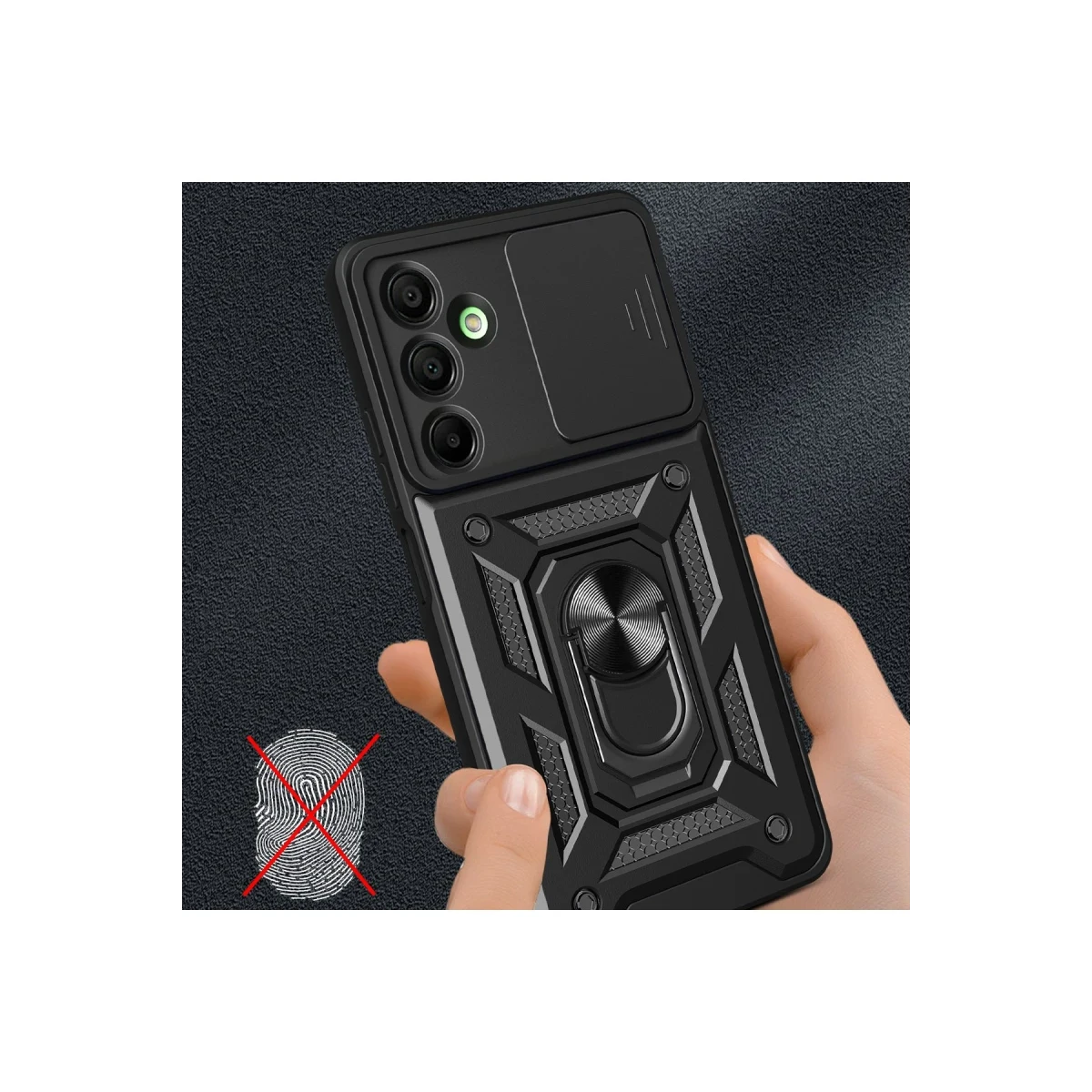 Newface Samsung Galaxy A16 5G Kılıf Pars Lens Yüzüklü Silikon - Siyah — görsel 6