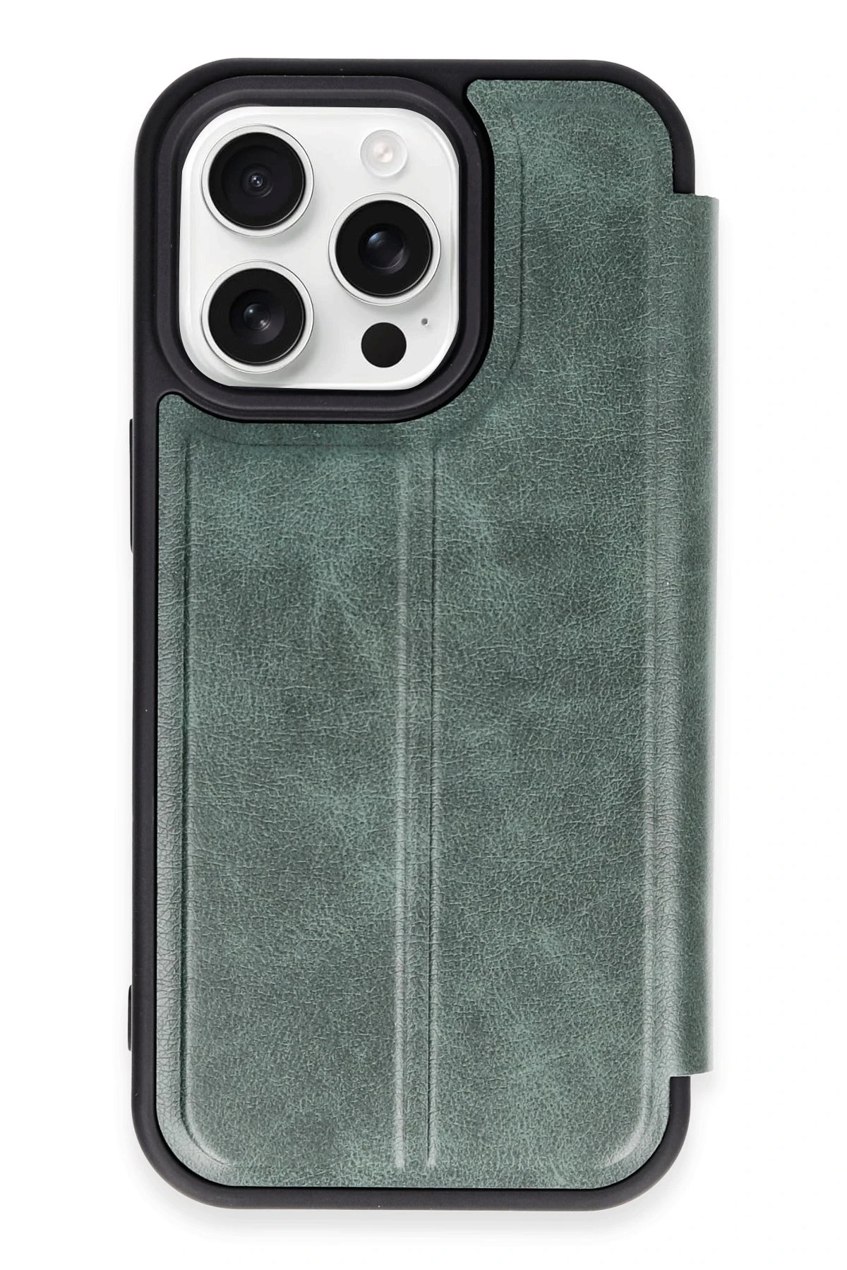 Newface iPhone 14 Pro Max Kılıf Flip Cover - Koyu Yeşil