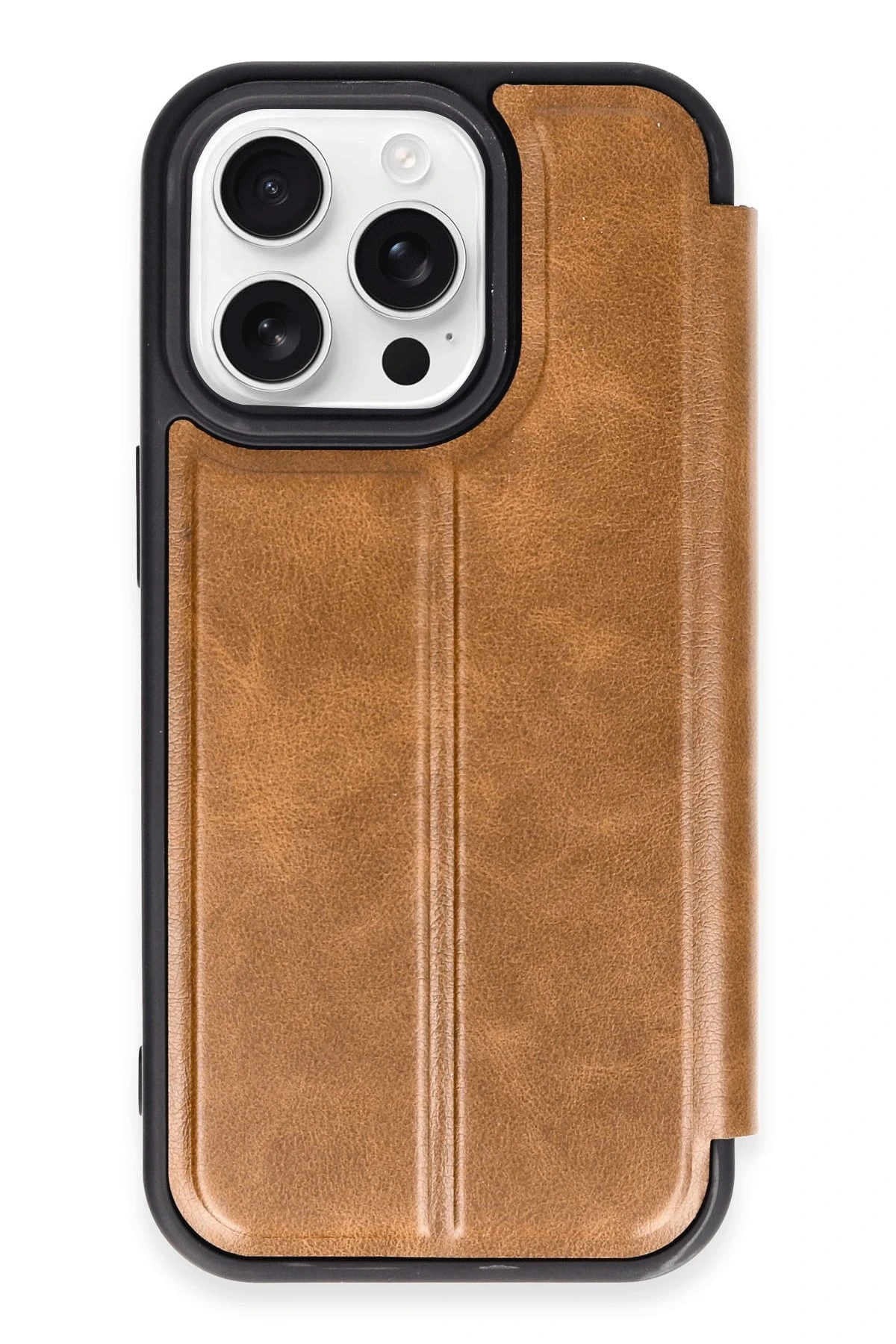 Newface iPhone 14 Pro Max Kılıf Flip Cover - Taba